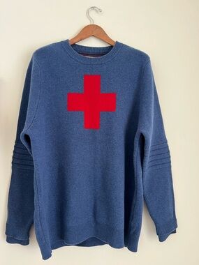 Alps & Meters Ski Race Knit Patrol Sweater - Royal Blue - Like New